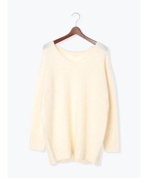 Te chichi（テチチ）の「Vネックロングニット（ニット/セーター・レディース・グレー/オフホワイト/ラベンダー・F）」の15枚目の写真