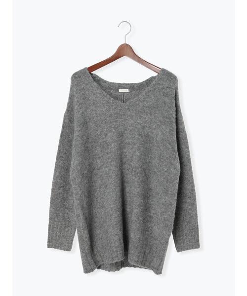 Te chichi（テチチ）の「Vネックロングニット（ニット/セーター・レディース・グレー/オフホワイト/ラベンダー・F）」の16枚目の写真