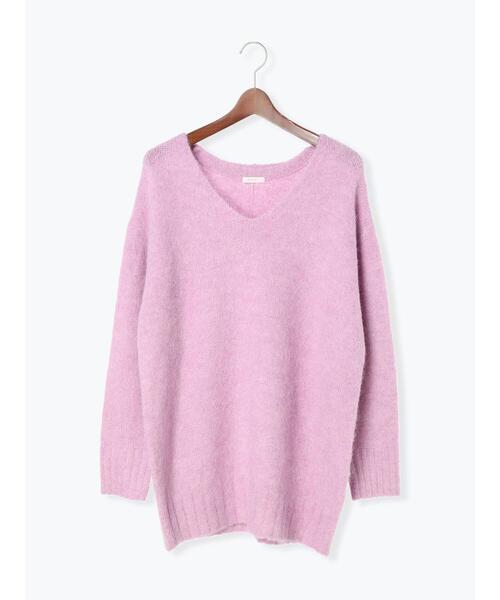 Te chichi（テチチ）の「Vネックロングニット（ニット/セーター・レディース・グレー/オフホワイト/ラベンダー・F）」の17枚目の写真