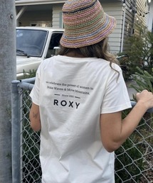 POWER OF WOMEN/ロキシーシンプルブランドロゴプリントスタンダード半袖カットソー