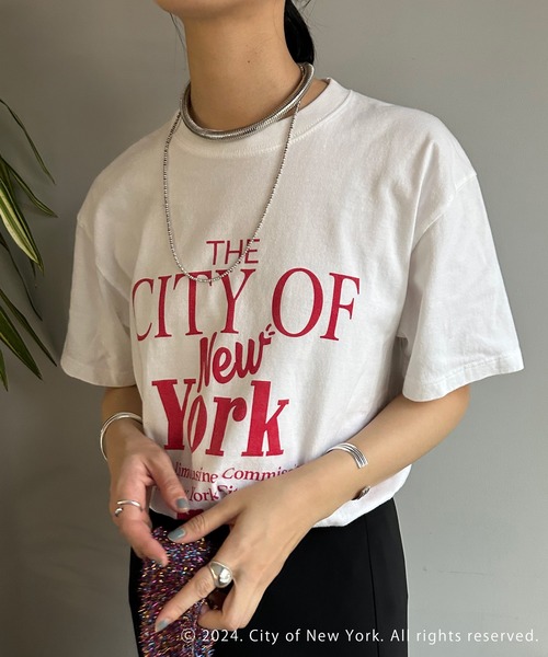 GOOD ROCK SPEED（グッドロックスピード）の「【GOOD ROCK SPEED】《WEB限定》NYC Tee（Tシャツ/カットソー・レディース・ホワイト/チャコールグレー・FREE）」の3枚目の写真