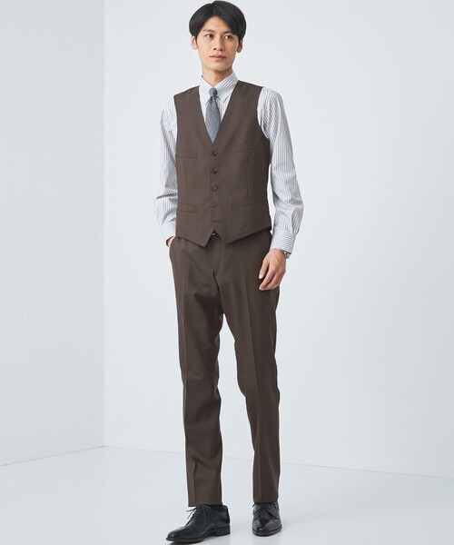 green label relaxing(グリーンレーベルリラクシング)の「REDA トロピカルムジ 5B スーツベスト(スーツベスト・メンズ・ロイヤルブルー/ダークブラウン/ブラック/ネイビー・50/48/42/52/46/44)」の8枚目の写真