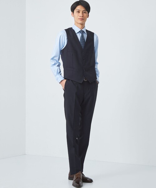 green label relaxing(グリーンレーベルリラクシング)の「REDA トロピカルムジ 5B スーツベスト(スーツベスト・メンズ・ロイヤルブルー/ダークブラウン/ブラック/ネイビー・50/48/42/52/46/44)」の9枚目の写真