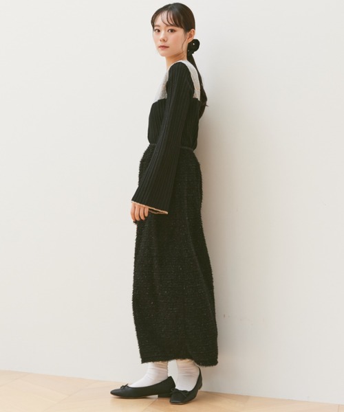 paravion（パラビオン）の「袖フレア配色シアーニット（ニット/セーター・レディース・グレー/ブラック/アイボリー・FREE）」の6枚目の写真