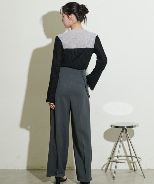 paravion（パラビオン）の「袖フレア配色シアーニット（ニット/セーター・レディース・グレー/ブラック/アイボリー・FREE）」の18枚目の写真
