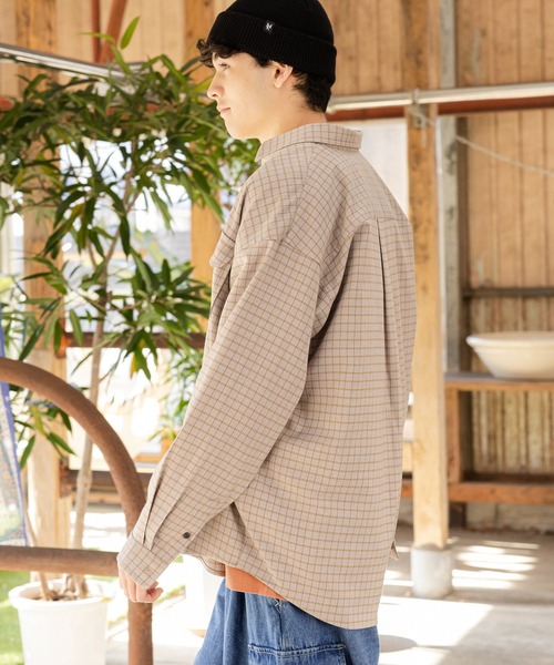 niko and...(ニコアンド)の「レトロチェックCPOシャツ(シャツ/ブラウス・メンズ・ベージュ/ライトグレー/ネイビー・MEDIUM/LARGE)」の1枚目の写真