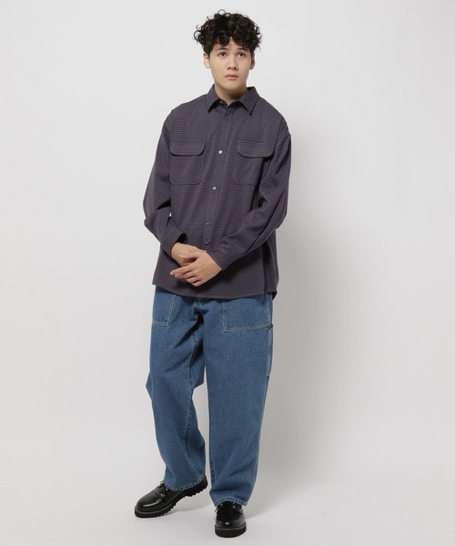 niko and...(ニコアンド)の「レトロチェックCPOシャツ(シャツ/ブラウス・メンズ・ベージュ/ライトグレー/ネイビー・MEDIUM/LARGE)」の4枚目の写真
