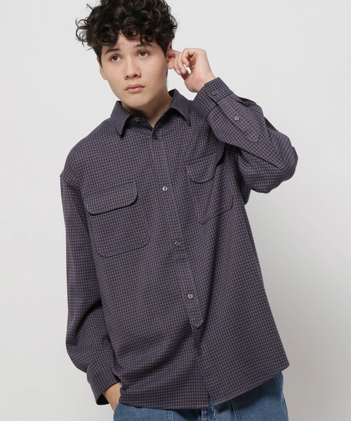niko and...(ニコアンド)の「レトロチェックCPOシャツ(シャツ/ブラウス・メンズ・ベージュ/ライトグレー/ネイビー・MEDIUM/LARGE)」の5枚目の写真