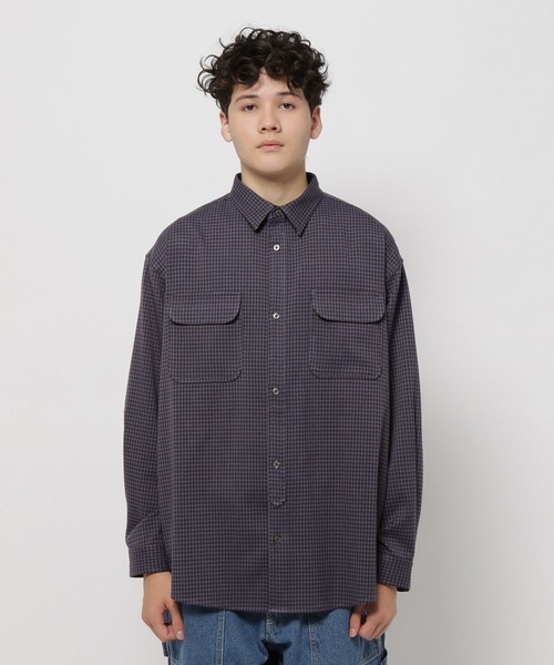 niko and...(ニコアンド)の「レトロチェックCPOシャツ(シャツ/ブラウス・メンズ・ベージュ/ライトグレー/ネイビー・MEDIUM/LARGE)」の6枚目の写真
