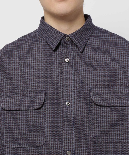 niko and...(ニコアンド)の「レトロチェックCPOシャツ(シャツ/ブラウス・メンズ・ベージュ/ライトグレー/ネイビー・MEDIUM/LARGE)」の9枚目の写真