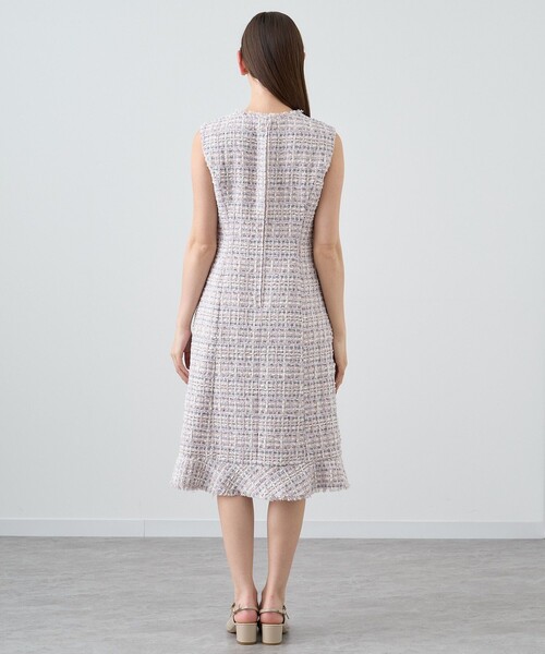 ANAYI（アナイ）の「【セットアップ対応商品】ペールピンクツイードキーネック ワンピース（ワンピース・レディース・ピンク・38/36/34）」の9枚目の写真