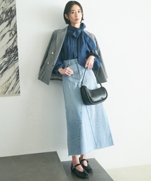 Mila Owen（ミラオーウェン）の「後ベンツセミフレアデニムロングスカート【手洗い可能】（スカート）」