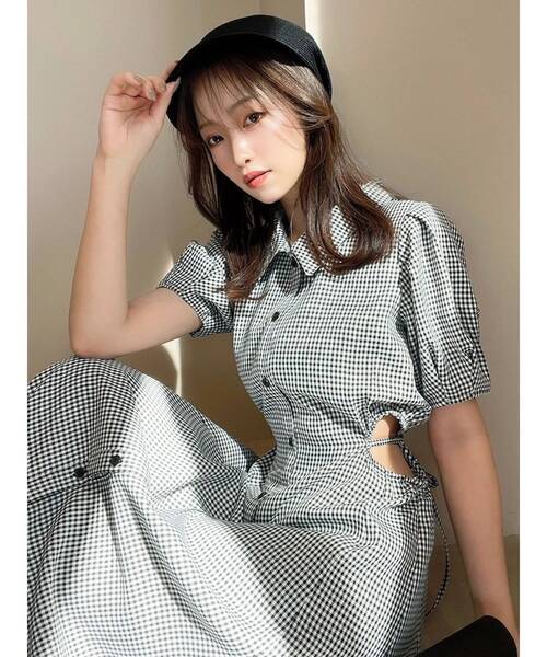 RESEXXY（リゼクシー）の「ウエストオープンシャツワンピース（ワンピース・レディース・チャコールグレー/ブラック/ホワイト/その他1・FREE）」の11枚目の写真