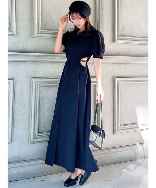 RESEXXY（リゼクシー）の「ウエストオープンシャツワンピース（ワンピース・レディース・チャコールグレー/ブラック/ホワイト/その他1・FREE）」の14枚目の写真