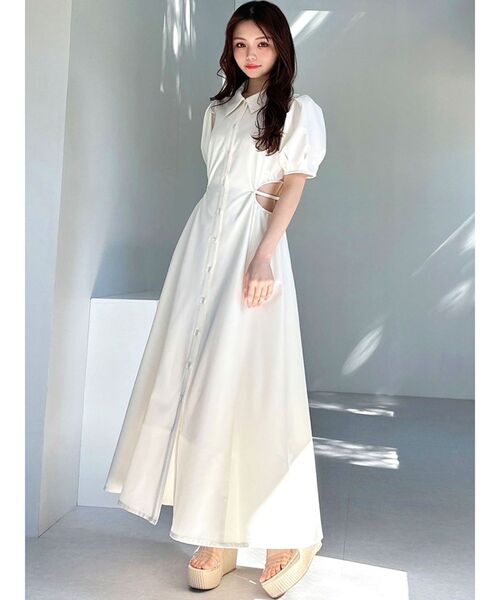 RESEXXY（リゼクシー）の「ウエストオープンシャツワンピース（ワンピース・レディース・チャコールグレー/ブラック/ホワイト/その他1・FREE）」の18枚目の写真