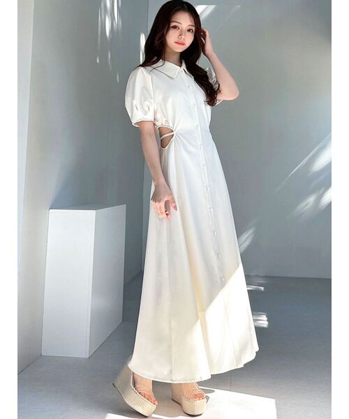 RESEXXY（リゼクシー）の「ウエストオープンシャツワンピース（ワンピース・レディース・チャコールグレー/ブラック/ホワイト/その他1・FREE）」の19枚目の写真