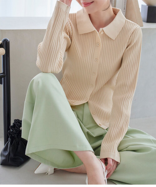 KOBE LETTUCE（コウベレタス）の「コンパクト丈 リブポロニット