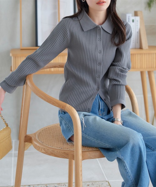 KOBE LETTUCE（コウベレタス）の「コンパクト丈 リブポロニット