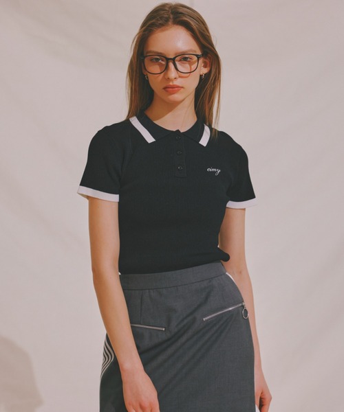EIMY GOLF（エイミーゴルフ）の「バイカラーニットポロ（Tシャツ