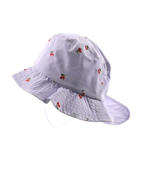BRANSHES（ブランシェス）の「日よけ付き刺繍ハット（ハット・キッズ・ネイビー/ラベンダー・50cm/56cm/52cm/54cm）」の2枚目の写真