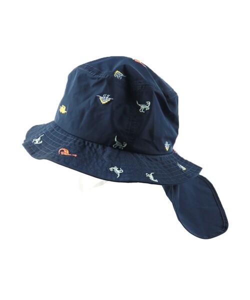 BRANSHES（ブランシェス）の「日よけ付き刺繍ハット（ハット・キッズ・ネイビー/ラベンダー・50cm/56cm/52cm/54cm）」の6枚目の写真