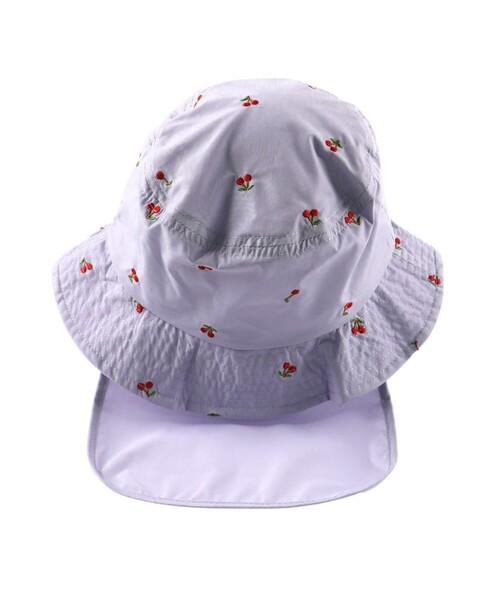 BRANSHES（ブランシェス）の「日よけ付き刺繍ハット（ハット・キッズ・ネイビー/ラベンダー・50cm/56cm/52cm/54cm）」の3枚目の写真