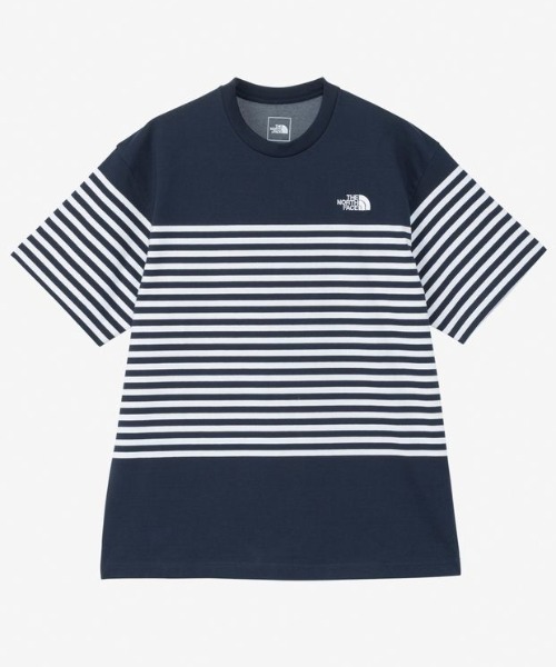 THE NORTH FACE(ザノースフェイス)の「THE NORTH FACE/ザ・ノース・フェイス S/S PANEL BORDER TEE 半袖Tee パネルボーダー 速乾 NT32406(Tシャツ/カットソー・メンズ・ブラック/ホワイト/ネイビー・XL/L/M)」の1枚目の写真