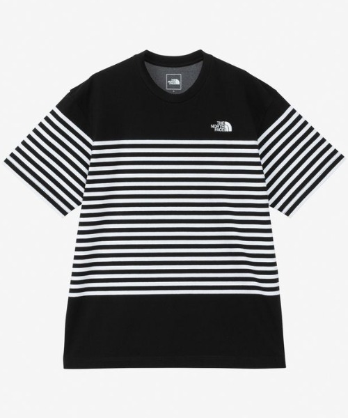 THE NORTH FACE(ザノースフェイス)の「THE NORTH FACE/ザ・ノース・フェイス S/S PANEL BORDER TEE 半袖Tee パネルボーダー 速乾 NT32406(Tシャツ/カットソー・メンズ・ブラック/ホワイト/ネイビー・XL/L/M)」の3枚目の写真
