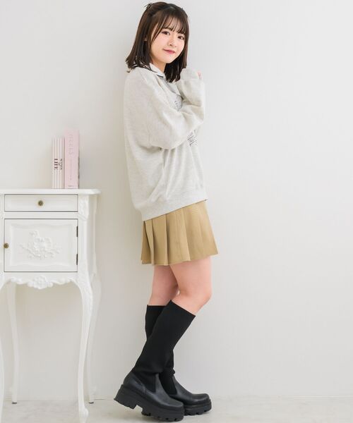 ems excite（エムズエキサイト）の「襟付きステッチ刺繍トレーナー（Tシャツ/カットソー・レディース・ブルー/ホワイト系その他/ベージュ・FREE）」の22枚目の写真