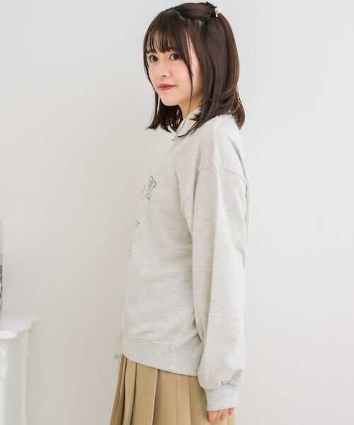 ems excite（エムズエキサイト）の「襟付きステッチ刺繍トレーナー（Tシャツ/カットソー・レディース・ブルー/ホワイト系その他/ベージュ・FREE）」の12枚目の写真