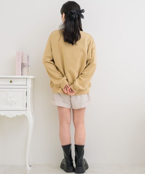 ems excite（エムズエキサイト）の「襟付きステッチ刺繍トレーナー（Tシャツ/カットソー・レディース・ブルー/ホワイト系その他/ベージュ・FREE）」の6枚目の写真