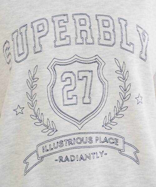 ems excite（エムズエキサイト）の「襟付きステッチ刺繍トレーナー（Tシャツ/カットソー・レディース・ブルー/ホワイト系その他/ベージュ・FREE）」の20枚目の写真