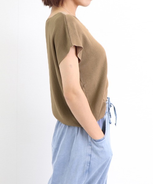 Miniministore(ミニミニストア)の「韓国新作 フレンチスリーブ サマーニット(ニット/セーター・レディース・ラベンダー/ベージュ/グリーン・FREE)」の9枚目の写真