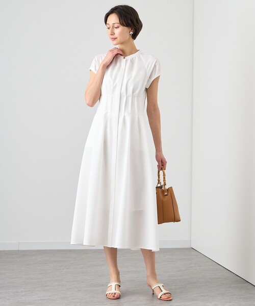 アナイ☆サッカーストレッチパフ袖 ワンピース ANAYI｜サッカーストレッチパフ袖 ワンピース | Rakuten Fashion