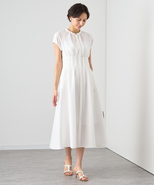 極美品☆ANAYI アナイ　サッカーストレッチパフ袖 ワンピース　38 極美品☆ANAYI アナイ サッカーストレッチパフ袖 ワンピース 38