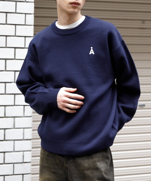 ALAND（エーランド）の「【UNISEX】ALAND／Alogoニットクルーネック2 2105520（ニット/セーター・レディース・グリーン/ネイビー/アイボリー・MEDIUM/LARGE）」の3枚目の写真