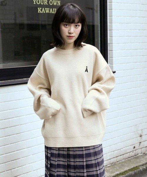 ALAND（エーランド）の「【UNISEX】ALAND／Alogoニットクルーネック2 2105520（ニット/セーター・レディース・グリーン/ネイビー/アイボリー・MEDIUM/LARGE）」の6枚目の写真