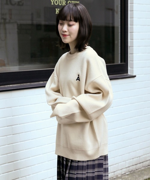 ALAND（エーランド）の「【UNISEX】ALAND／Alogoニットクルーネック2 2105520（ニット/セーター・レディース・グリーン/ネイビー/アイボリー・MEDIUM/LARGE）」の7枚目の写真