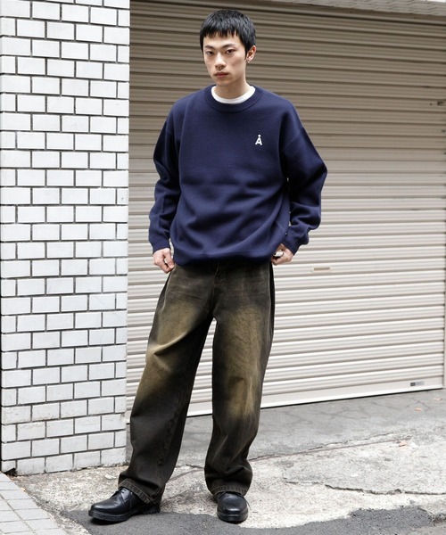 ALAND（エーランド）の「【UNISEX】ALAND／Alogoニットクルーネック2 2105520（ニット/セーター・レディース・グリーン/ネイビー/アイボリー・MEDIUM/LARGE）」の8枚目の写真