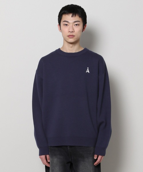 ニット セーター 「UNISEX」ALAND／Alogoニットクルーネック2 2105520 レディース メンズ ALAND ニット セーター 「UNISEX」ALAND／Alogoニットクルー