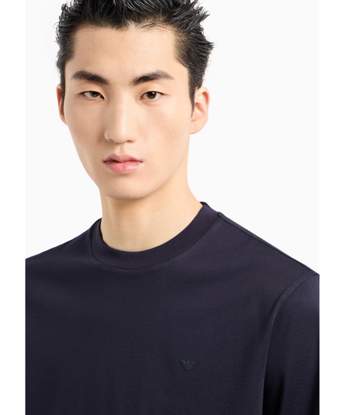 EMPORIO ARMANI（エンポリオアルマーニ）の「【エンポリオ アルマーニ】トラベルエッセンシャル Tシャツ シルケットジャージー（Tシャツ/カットソー・メンズ・ネイビー/グレー/オフホワイト・X-LARGE/SMALL/MEDIUM/LARGE/XX-LARGE/X-SMALL）」の13枚目の写真