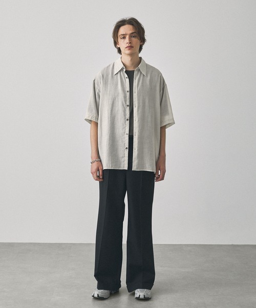 EMMA CLOTHES(エマクローズ)の「シアーS/Sルーズシャツ EMMA CLOTHES(シャツ/ブラウス・メンズ・ブラウン/ブラック/グレイッシュブルー/ライトベージュ/ネイビー・L/M)」の16枚目の写真