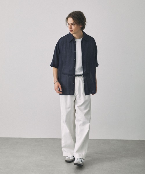 EMMA CLOTHES(エマクローズ)の「シアーS/Sルーズシャツ EMMA CLOTHES(シャツ/ブラウス・メンズ・ブラウン/ブラック/グレイッシュブルー/ライトベージュ/ネイビー・L/M)」の18枚目の写真