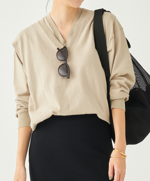plage（プラージュ）の「Hight Twist Fine V ニット（ニット