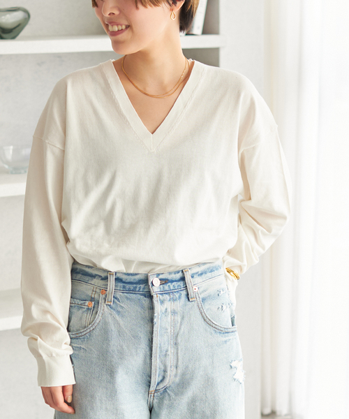 プラージュ　美品♡Fine Gauge Vニット　トップス　カットソー plage（プラージュ）の「Hight Twist Fine V ニット（ニット