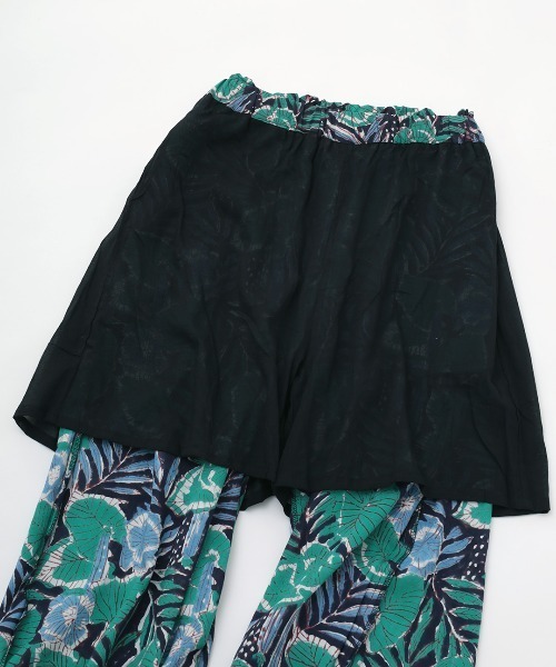 チチカカ（チチカカ）の「Rico エコフレンドリーダイ ブロックプリントリーフフラワーパンツ（その他パンツ・レディース・ブラック/ベージュ・FREE）」の9枚目の写真
