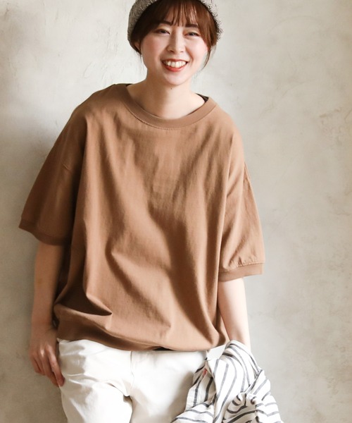 soulberry（ソウルベリー）の「イチモク！な、無地Tシャツ（Tシャツ/カットソー・レディース・スミクロ/キャメル/プラム/キナリ・LL/L/4L/3L/M）」の4枚目の写真