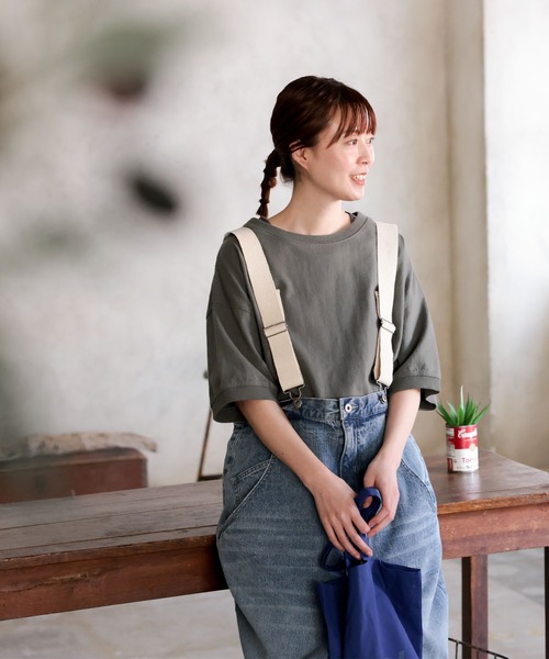 soulberry(ソウルベリー)の「イチモク!な、無地Tシャツ(Tシャツ/カットソー・レディース・スミクロ/キャメル/プラム/キナリ・LL/L/4L/3L/M)」の8枚目の写真