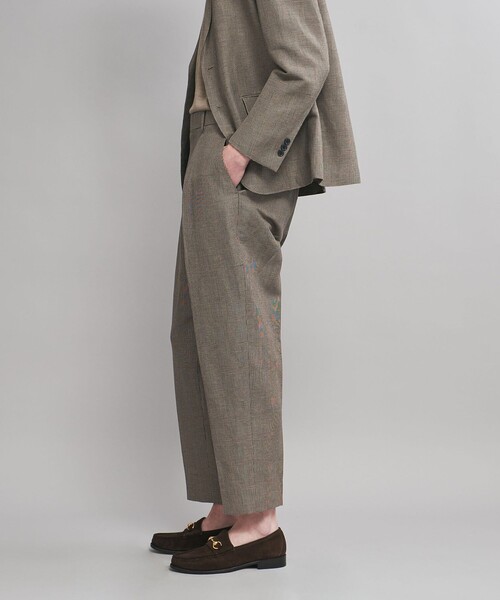 SOVEREIGN（ソブリン）の「＜SOVEREIGN＞グレンプレイド センタークリース 1プリーツパンツ RELAX MODEL（スラックス・メンズ・ブラウン・S/M/L/XL）」の2枚目の写真