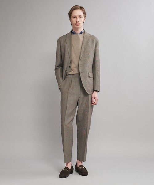 SOVEREIGN（ソブリン）の「＜SOVEREIGN＞グレンプレイド センタークリース 1プリーツパンツ RELAX MODEL（スラックス・メンズ・ブラウン・S/M/L/XL）」の4枚目の写真